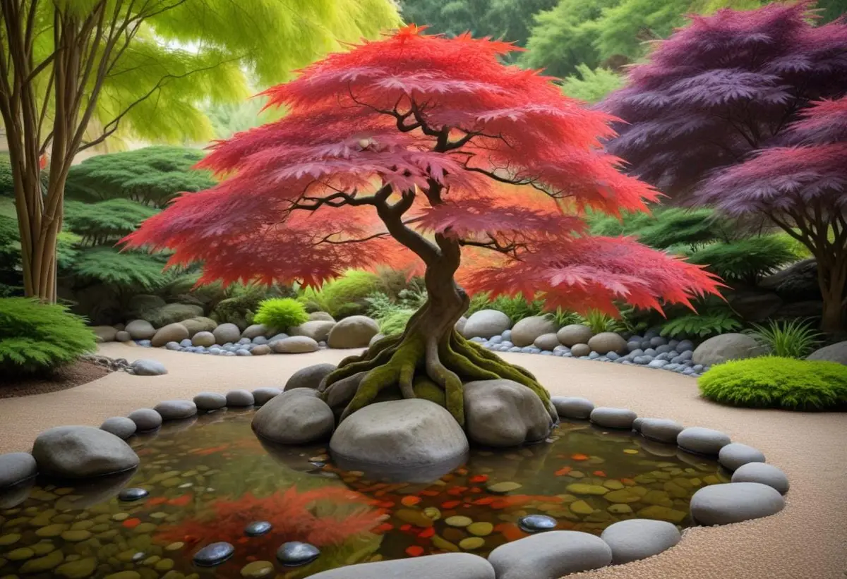 Underbara japanska lönnar - en dröm för trädgården! illustration